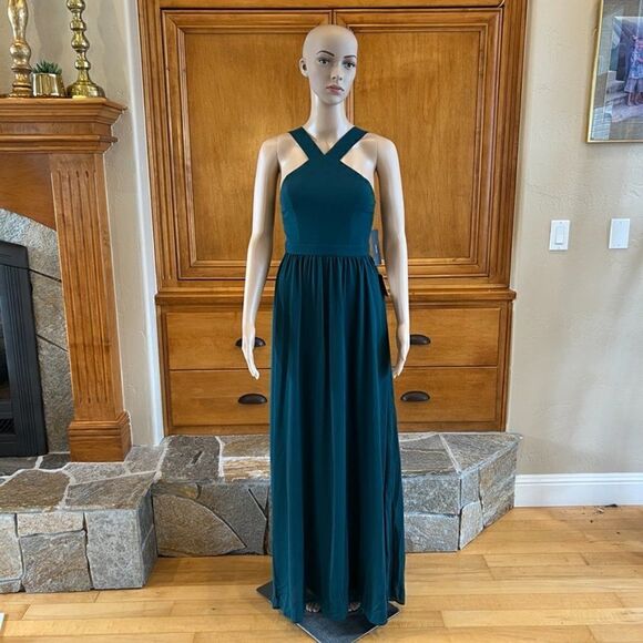 Lulu's Air of Romance Forrest Green  Maxi Dress Size Extra Small NWT - Picture 2 of 16